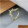 Bandringe Modeschmuck Femme Gold Sier Farbe Niedliche Sonnenblume Zwei in einem Mtiple Tragemethoden Ring für Drop-Lieferung Dhahm