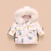 Casaco para baixo do bebê meninas inverno snowsuit jaqueta para crianças quentes outwear engrossar roupas bonitos da menina 2-6 anos