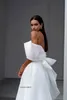 Splendido spalle scoperte V-ncek Organza A Line Wedding Dres spacco laterale fiocco posteriore Boho abiti da sposa Princ Robe de Mariee F1Ks #