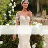 Dentelle 3D FR Appliques 2 en 1 Mariage détachable Dr 2024 Sirène Jardin Lg Manches Col V Princ Jardin Fée Robe de mariée n4ez #