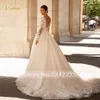 LOVERXU A-LINE Elegant Wedding Dres 2024 V-Neck LG Sleeve Tulle Vestido de Novia Appliques Pärled Delicate Robe de Mariee H6dr#