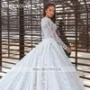 Ethel Rolyn Luksusowy ślub Dr dla kobiet 2024 Aplikacje z koralikami LG Rękaw koronkowy Princik V-Neck Bridal Suknia Vestidos de novia R845#