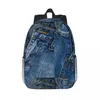 Sac à dos deux poches I Love Bluejeans Denim sacs à dos garçons filles Bookbag dessin animé enfants sacs d'école ordinateur portable sac à dos sac à bandoulière