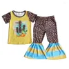 Ensembles de vêtements Été Enfants Fille Cactus Imprimer Léopard Flare Pantalon En Gros Design De Mode Boutique Tenue