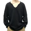 Mens Sweaters Casual Crew Neck Knitted Top Men Clothing Fashion Autumn Solid Loose Sweater Male 2024 Spring Long Sleeve V-Neck Drop De Otr6L