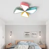 Luzes de teto para bebês, luz led para quarto infantil, design de moinho de vento, lâmpada de ferro, berçário, jardim de infância, iluminação acrílica moderna, 85-265v