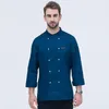 Manteau de chef pour hommes et femmes, manches Lg, veste de cuisinier de cuisine, uniforme de serveur W3Yh #