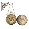 Zegary ścienne Vintage podwójna strona cicha zegar metalowy festiwal wakacyjny dekoracja imprezy