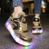 Sneakers Taille 2840 LED Double Roues Designer Sneakers For Kid