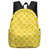 Backpack Yellow Moroccan Geometric Checks Women Man Backpacks Waterproof School For Student Boys Girls Laptop Bags Mochilas