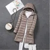 Kvinnor LG POLDING DUCK Down Coat Female 2023 Ny hatt avtagbar huva lätt tunnare jacka Parker Overcoat Ladie Jacket 2362 Q2N9#