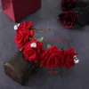 Hair Clips Skull Rose Headband New Red Hair Bands Flower Festival Hair Hoops Holloween Fashion Bezel Headband Women Hair Accessories Y240329