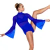 Justaucorps de danse moderne avec manches en corne Strapy Back Gymnastics Outfit Jazz Lyrical Dres Ballet Stage Dance Costume c9Vi #