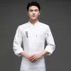 Restaurant Chef Uniforme Lg Imprimer Apr Unisexe Manteau Pâtisserie Manches Serveur Hommes Cuisinier Cuisine Vêtements Boulangerie Chemise Chapeau Logo Veste k2oS #