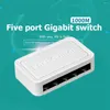 Cuillères 1000Mbps Mini commutateur réseau Gigabit répartiteur Internet Ethernet 5 ports Plug and Play Hub RJ45 prise américaine