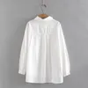 Femmes Vêtements Blouses Chemises De Grande Taille 2021 Automne Nouveau Lâche Mer Cott Split Longueur Asymétrique Femme Lg Hauts Blancs q8KE #