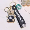 Chaveiro de designer para mulher Chaveiros de luxo acessórios Starbucks Milk Tea Cup Chaveiro anéis Pingente de carro de desenho animado Acessórios de figura de ação Chaveiro de bolsa bonito