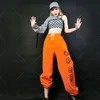 Ny DJ Jazz Dance Costumes Hip-Hop Dance Clothing Vuxna Performance Clothing Enskilda ärm Löst byxor Outfits SL4544 A2B2#