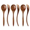 Spoons 6 Pcs Wooden Coffee Scoop Spoon Bean Teaspoon Japanese-style Kitchen Utensil