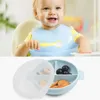 Tasses Plats Ustensiles Bol d'alimentation pour bébé Assiette à ventouse en silicone Plats pour enfant Cuillère Fourchette Bavoir 9 pièces Ensembles de vaisselle en silicone pour enfants Ensembles de vaisselle en silicone sans BPA 240329