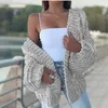 Cardigan Women Sweters Nowy swatkan Batwing LG-Sleeved Plush Loose Outside Outside Knit Sweters Women Fi HHX2035 G9AQ#