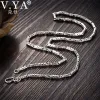 Collane V.YA 4mm Collana a catena maschile in argento 925 Forma di bambù S925 Catene in argento sterling per uomo Gioielli Homme 50cm 55cm 60cm