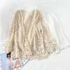 open Lace Cardigan Crocheted Hollow Out Shrug Female Casual White Fr Floral Open Stitch Women Sweater Loose Knitted Outwear S7nJ#