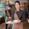 food Service Uniforms Lg Sleeves for Hotel Restaurant Coffee Bartender Bar Waiter Uniform Set with Apr u816#