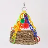 Other Bird Supplies Swing Woven Grass Hammock With Colorful Chain For Parrots Parakeets