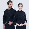 Manteau de chef pour hommes et femmes, manches Lg, veste de cuisinier de cuisine, uniforme de serveur W3Yh #