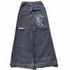 Jnco Hip Hop Baggy Alien Print Jeans Gothique Droite Hommes Large Denim Patns Fi Neutre Streetwear 2024 Rétro Pantalon Décontracté 85ZP #