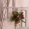 Flores decorativas Adorno de flores artificiales Rama de rosas realista con borde quemado Hojas verdes para la decoración de la fiesta de bodas en el hogar