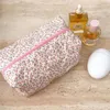 Sacs de rangement Joli sac de maquillage imprimé floral avec fermeture à glissière portable voyage pochette de soins de la peau cosmétique doux pour les femmes