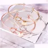 Cuff Sier Gol Fashion Jewelry Knotted Bracelets Wild Three-Color 26 Letters Combination Bracelet Wholesale Knot Bangle Drop Delivery Dhjkk