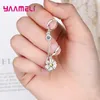 Dangle Earrings Unique Design Double Ear Pendants Hoop For Women Cute Zircon Little Daisy Charms Earring Making DIY Jewelry Accessories