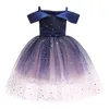 210 Years Girl Kids Elegant Party Dresses paljetter Tulle Pageant Princess Dress Children Ball Gowns Formal Costume 240318