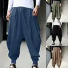 Men's Pants Fitness Sweatpants Hip Hop Elastic Waist Solid Color Adjustable Drawstring Casual Anti Pilling