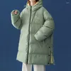 Dames Dons NELLARGEL Dames Brief Lange Winterjassen 2024 Vrouwelijke Casual Dikke Losse Bubble Jas Meisje Koreaanse Streetwear Zwarte Parka's