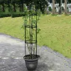 Suporta torre obelisco jardim treliça para plantas trepadeiras rack de videira diy emendado suporte de flores de aço inoxidável planta vaso quadro de suporte