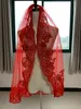 Sequins de dentelle rouge courts voiles nuptiales veu de noiva acidules de mariage sexy mariages à une couche de noiva velo t3d2 #