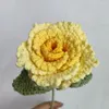 Dekorative Blumen Gradientenfarbe künstliche Rosenblume handgefertigt häkeln gestrickte Strauß Arrangement Home Dekoration Valentinstag Geschenke