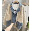 2023 Nouveau Automne Hiver Femmes Épissage Denim Veste Femmes Lg Manches Jean Vestes Fi Femelle Lâche Pull Cardigan Veste h6FZ #