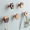 Ganchos de madeira dos desenhos animados multi-purpose perfuração parede pendurado forma biscoito gancho decoração rack porta varanda armazenamento chave titular organizador casa