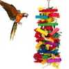 Autres fournitures d'oiseaux Perroquets Jouets à mâcher suspendus colorés avec crochet amovible 13 pouces Accessoires de cage de grande taille (10 x 33 cm)