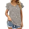 Women's T Shirts Cosmos and Stars. Sepia ruffle short hylsa t-shirt v nacktryck skjorta toppar zodiak kartan bakgrund vit vektor