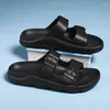 Sapatos casuais chinelos planos homens interior inferior conforto feminino praia ao ar livre casa flip flops anti deslizamento eva