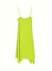 Plus Size Spring/Summer Womens Halter Round Neck Solid Colour Dresses Loose Casual Dresses Polyester Material 240322