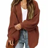 Itoolin Winter Women Solid Cardigan Sweter Płaszcz luźna swobodna kurtka z rękawem latarni dla kobiet jesienna krójka 2023 W47z#