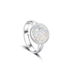 Z bocznymi kamieniami mody biżuteria luksusowy sir złoty pierścień 12 mm bling okrągłe żywice regulowane pierścionki dla kobiet panie jewelrry dhc5k