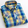 Oversize Size S-6XL Plaid Shirts For Mens Short Sleeve Cotton Fashion Design Young Casual Soft Comfortable Cardigan Blouse Shirt 240314